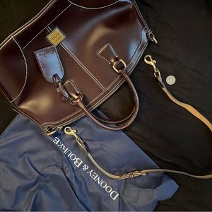 Dooney and Burke Leather Domed Satchel in rich Mahogany. Excellent condition